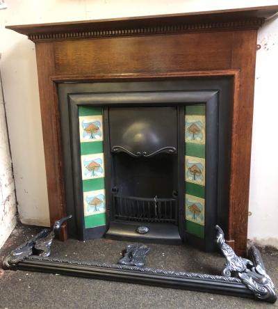 Antique Art Nouveau fender with fireplace