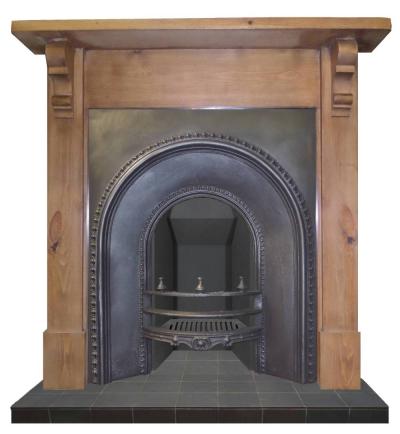 antique arched fireplace