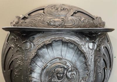 Antique Stunning Art Nouveau Fireplace - top