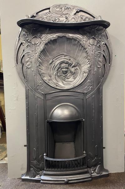 Antique Stunning Art Nouveau Fireplace