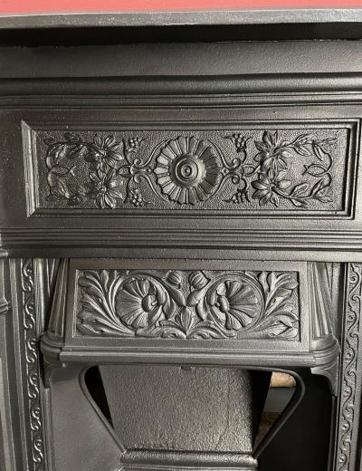 Antique Victorian combination fireplace - detail