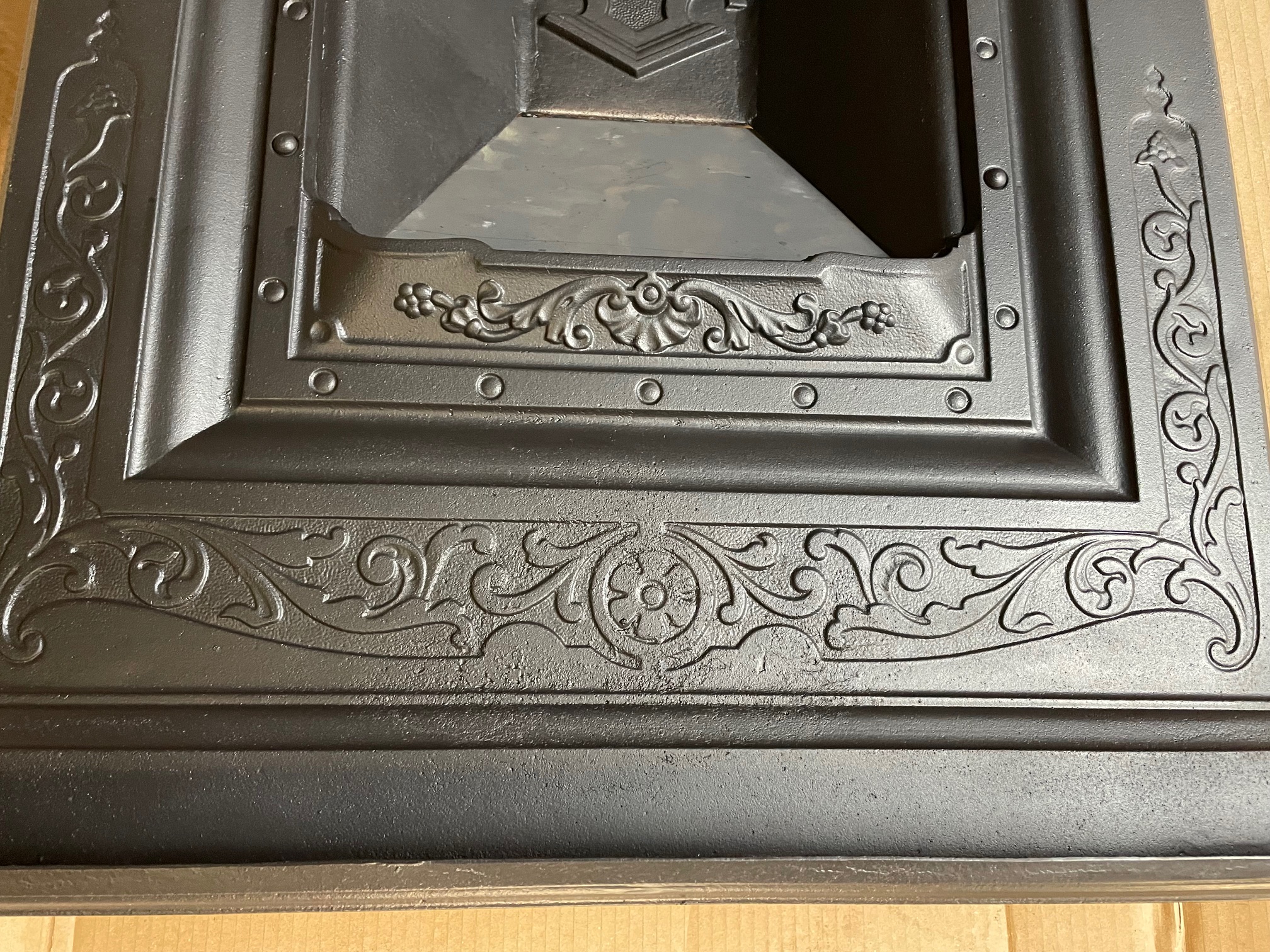 Antique Edwardian combination fireplace - detail