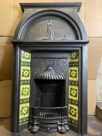 Antique Edwardian cast iron fireplace