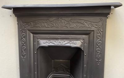 Antique Edwardian combination fireplace - close
