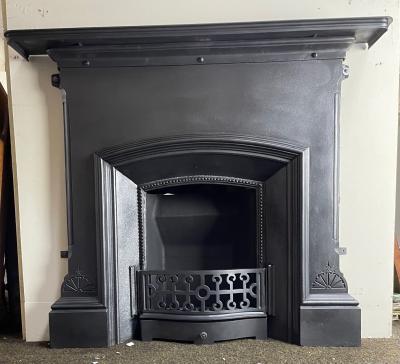 Antique Vintage Arts and Craft Cast Iron Fireplace