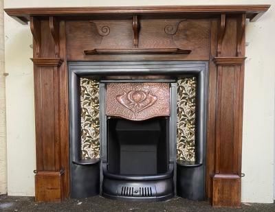 Antique Edwardian Cast Iron Insert - with surround