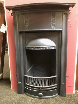 Antique 1920s / 1930s Cast Iron Bedroom Combination Fireplace