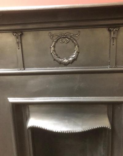 Antique 1920s cast iron combination fireplace - detail