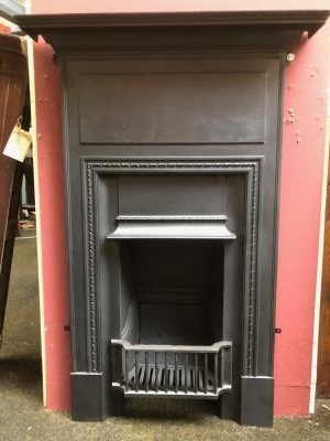 Antique 1920s / 1930s Cast Iron Bedroom Fireplace