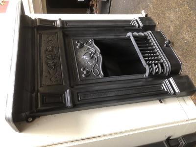 Antique Art Nouveau combination fireplace - side