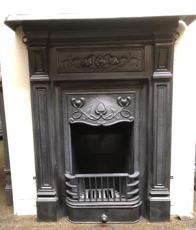 Antique Art Nouveau combination fireplace