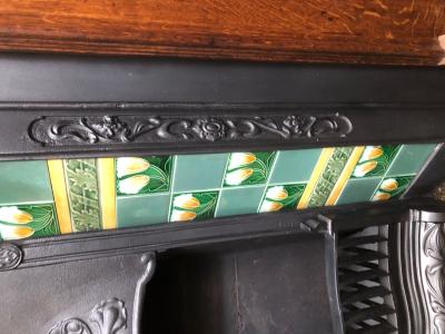 Antique Art Nouveau tiled insert - tiles