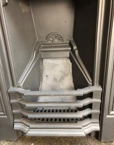 Antique Edwardian cast iron bedroom combination fireplace - grate