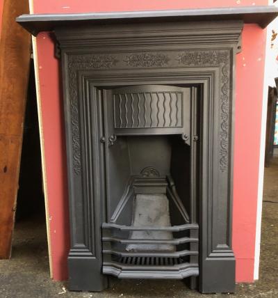 Antique Edwardian cast iron bedroom combination fireplace
