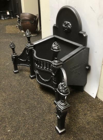  Antique Georgian style fire basket - side