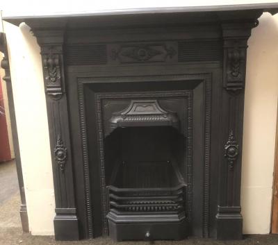 Antique Victorian cast iron combination fireplace