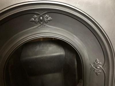 Antique art nouveau cast iron arched insert - Close