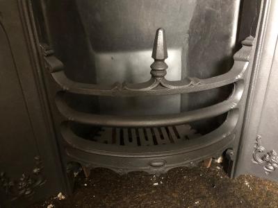 Antique art nouveau cast iron arched insert - Grate