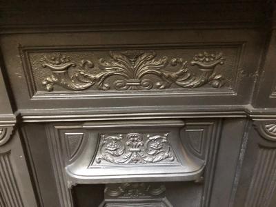 Antique cast iron Combination fireplace - close