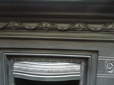 Antique cast iron Edwardian Combination fireplace - Detail