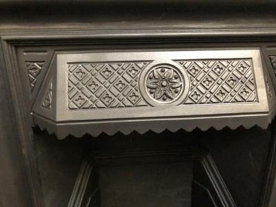 Antique combination fireplace with large grate - opening