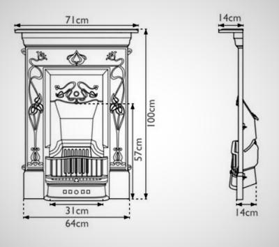 art nouveau fireplace 