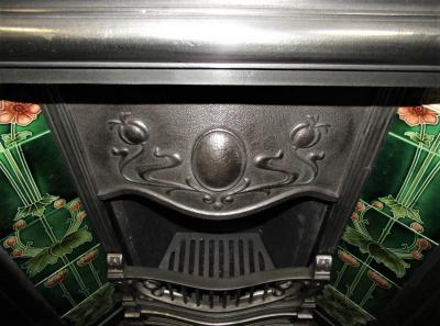 antique Victorian art nouveau fireplace