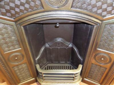 antique arched fireplace