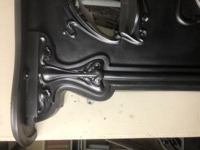 Vintage Cast Iron Art Nouveau Fireplace - corner