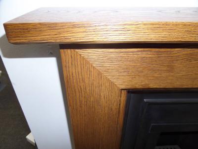 Oak wood mantel fireplace surround