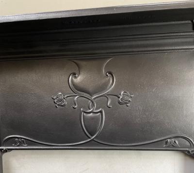 Antique Art Nouveau design stove fire surround - feature