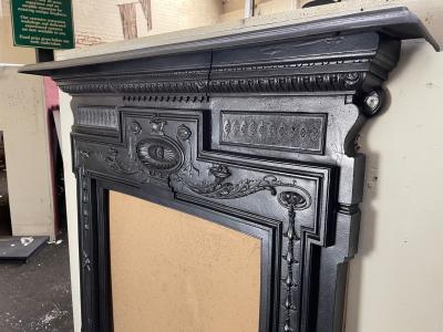 Antique Victorian fire surround - side