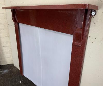 Antique 1930s 40s stove enamelled fire surround - side