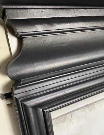 Antique Edwardian cast iron stove surround - corner