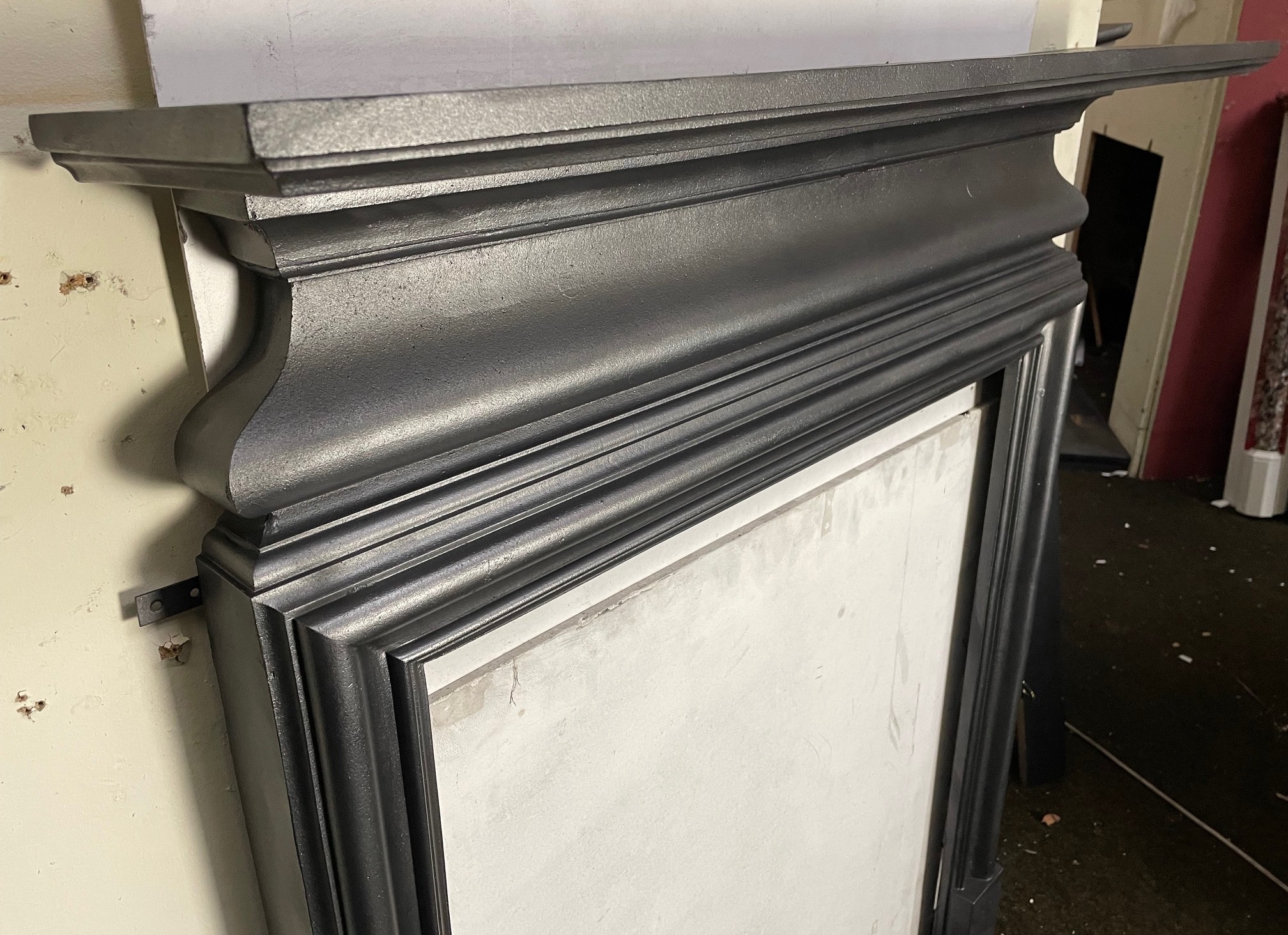 Antique Edwardian cast iron stove surround - shelf