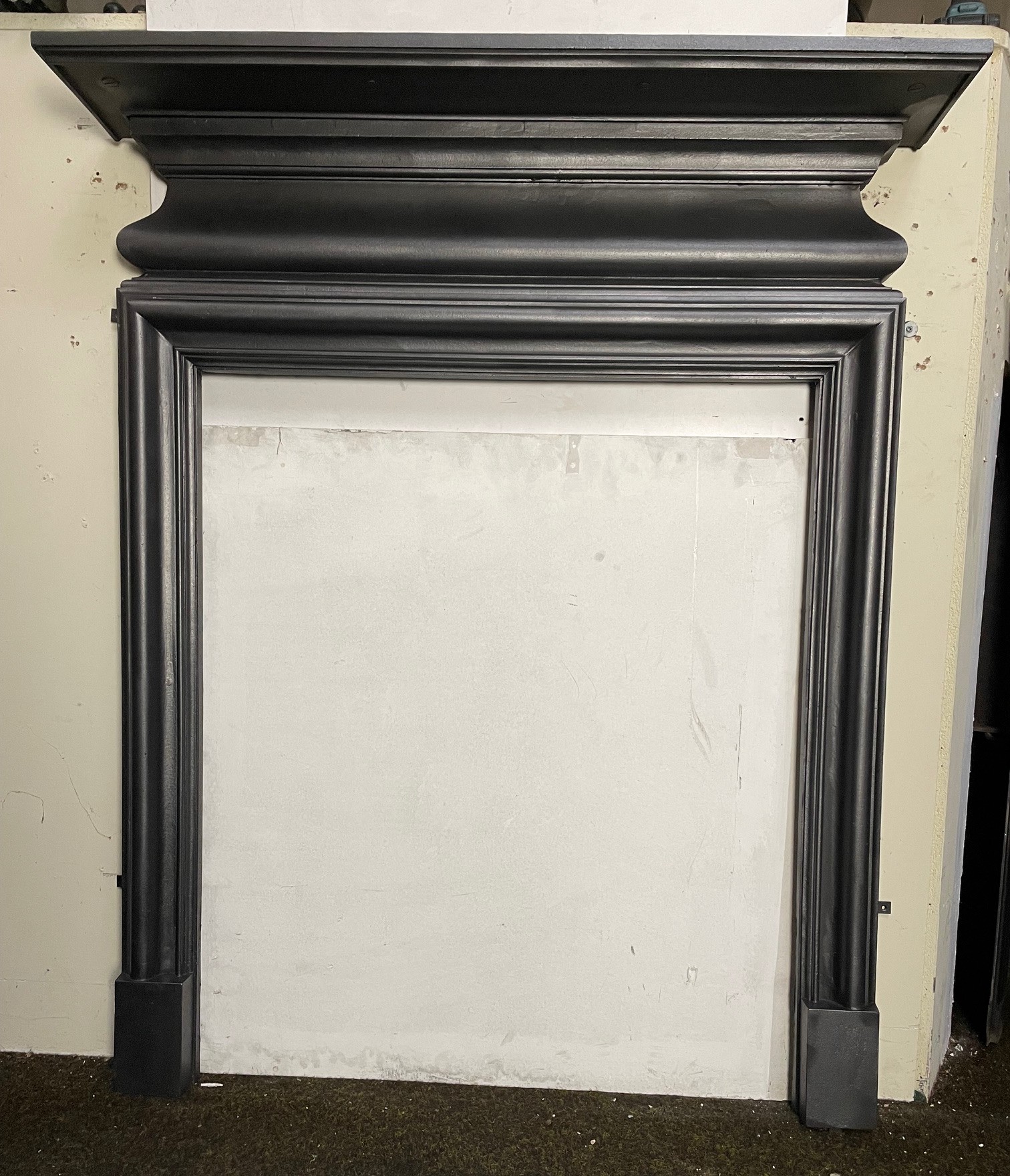 Antique Edwardian cast iron stove surround