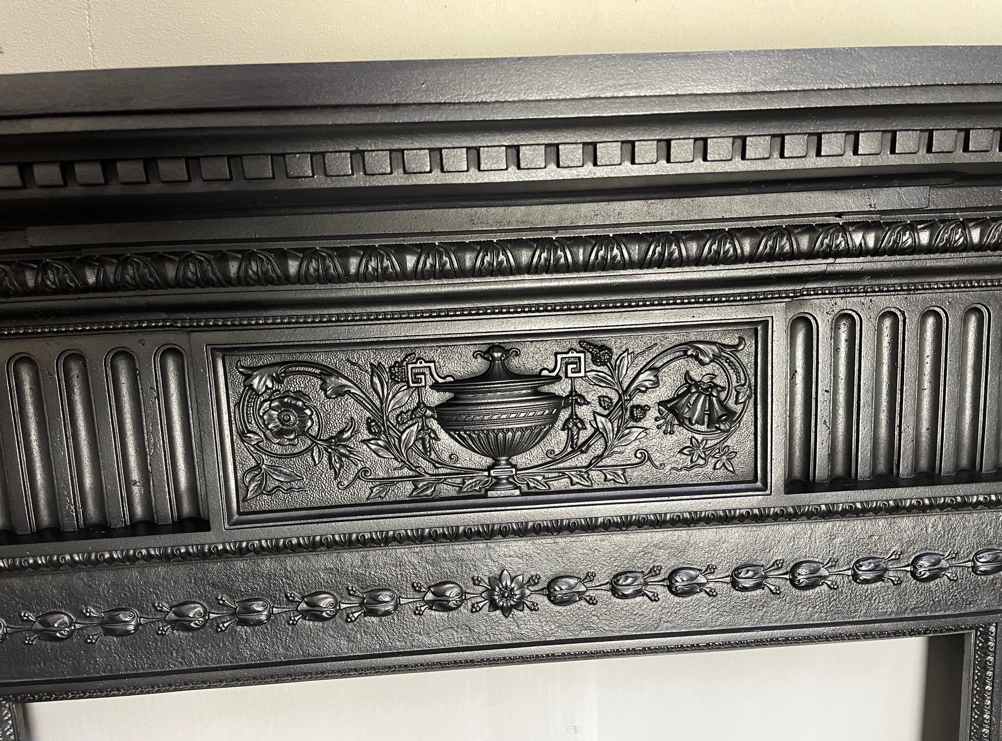 Antique Victorian stove surround - detail