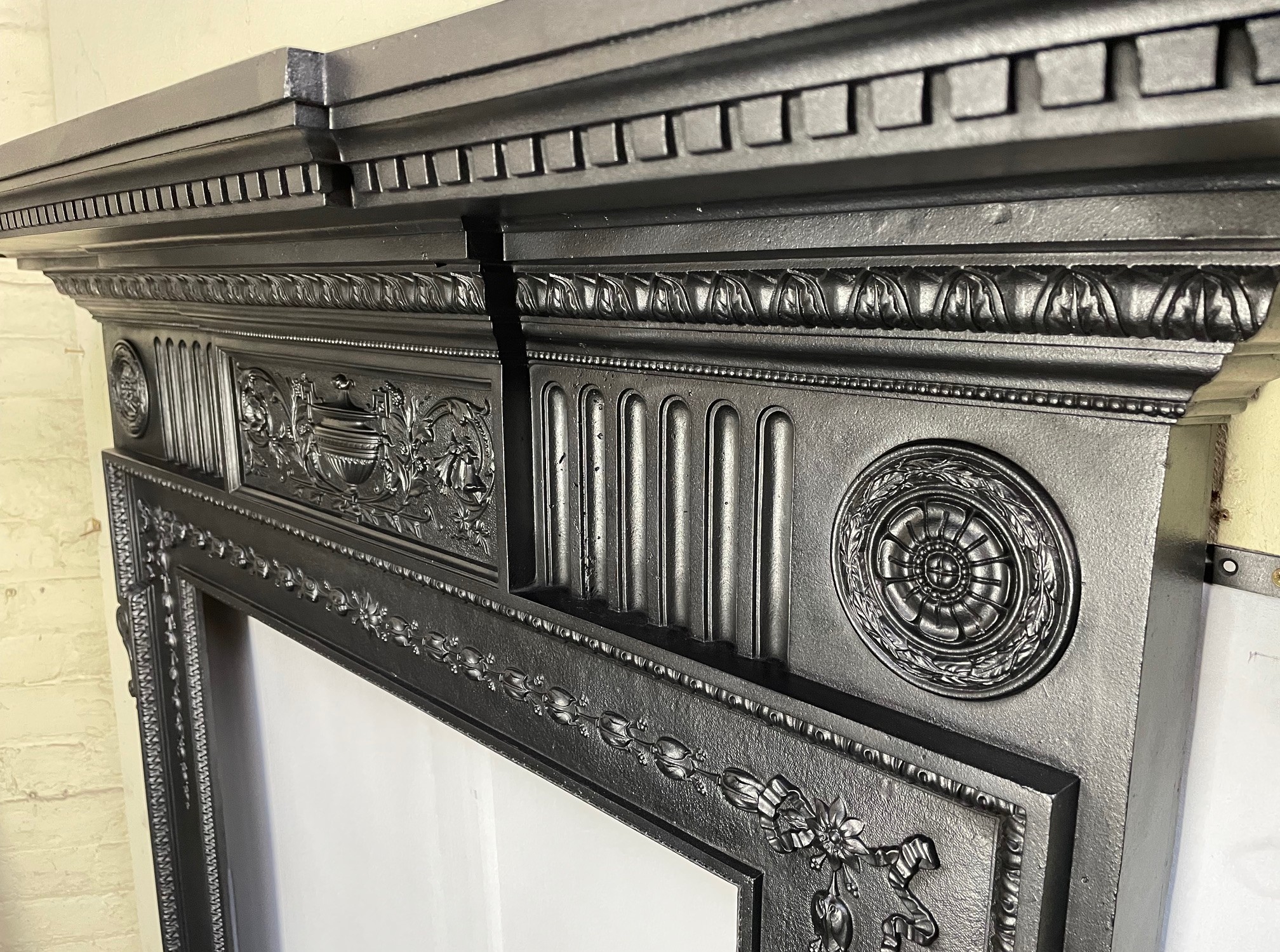 Antique Victorian stove surround - side