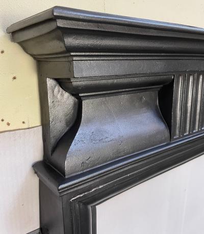 Antique Edwardian cast iron stove surround - shelf