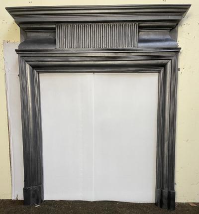 Antique Edwardian cast iron stove surround