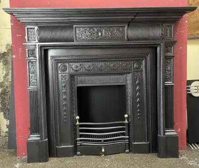 Antique Victorian cast iron COALBROOKDALE fire surround - with insert