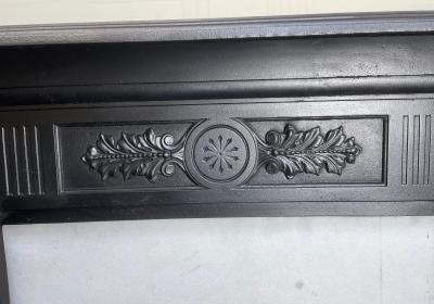 Antique Edwardian cast iron stove surround - detail