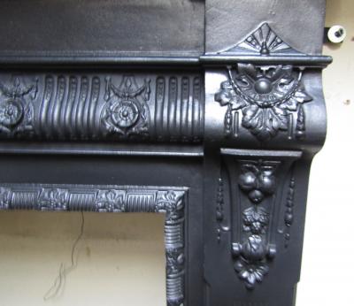 Victorian Cast Iron Stove Fire Surround - Close