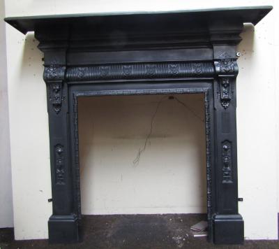 Victorian Cast Iron Stove Fire Surround - Full