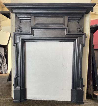 Antique Edwardian Cast Iron Stove Fire Surround