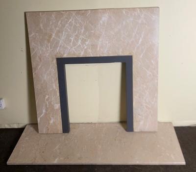 Natural Marble Back Panel And Hearth