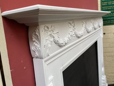 Large  Antique Georgian Wood Fire Surround - side close