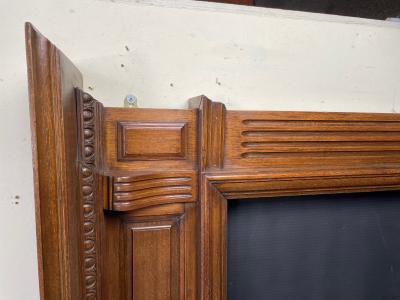Antique late Victorian/ Edwardian oak fire surround - corner