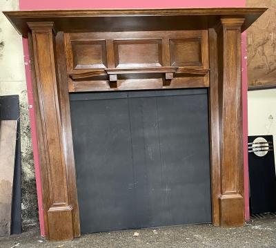 Antique Edwardian oak fire surround