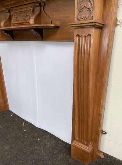 Antique Late Victorian oak fire surround - side